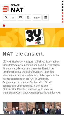 Vorschau der mobilen Webseite www.nat.eu, NAT Neuberger Anlagen-Technik AG