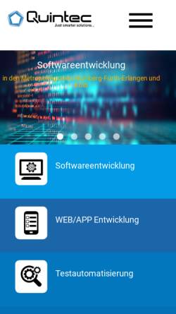 Vorschau der mobilen Webseite www.quintec.de, Quintec Informationstechnologie GmbH