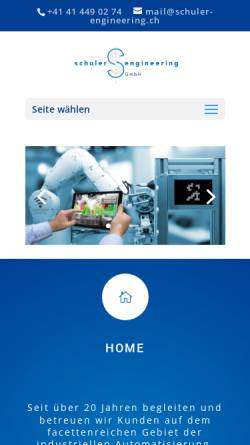 Vorschau der mobilen Webseite www.schuler-engineering.ch, Schuler Engineering GmbH