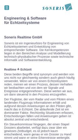 Vorschau der mobilen Webseite www.soneris.ch, Soneris AG