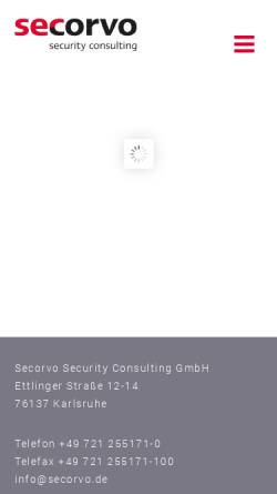 Vorschau der mobilen Webseite www.secorvo.de, Secorvo Security Consulting GmbH