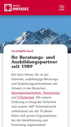 Vorschau der mobilen Webseite www.infosec.ch, Swiss Infosec AG