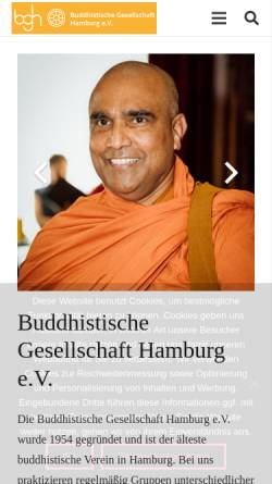 Vorschau der mobilen Webseite www.bghh.de, Buddhistische Gesellschaft Hamburg e.V.