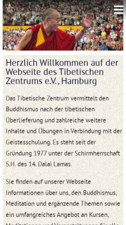 Vorschau der mobilen Webseite www.tibet.de, Tibetisches Zentrum e.V. Hamburg