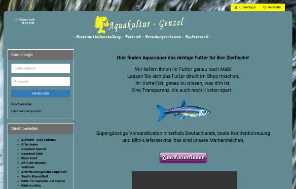 Vorschau von www.aquakultur-genzel.de, Aquaculture supply