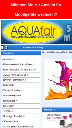 Vorschau der mobilen Webseite www.aquafair.de, Aquafair