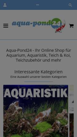 Vorschau der mobilen Webseite www.aqua-pond24.de, Aquaristikshop Mair