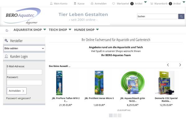 Vorschau von www.bero-aquatec.de, BERO-Aquatec Online Shop