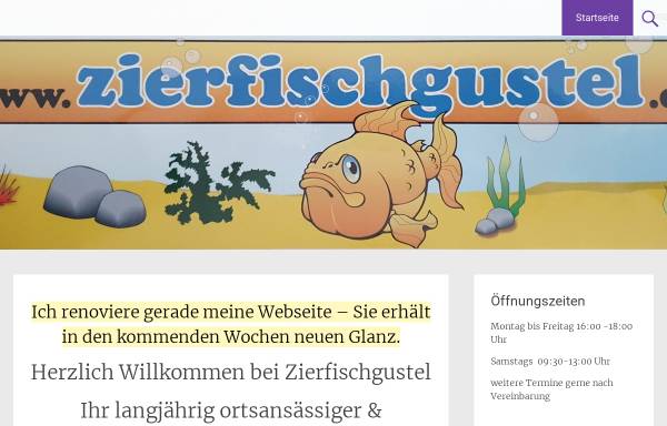 Vorschau von www.zierfischgustel.de, Gustels Zierfischhandel