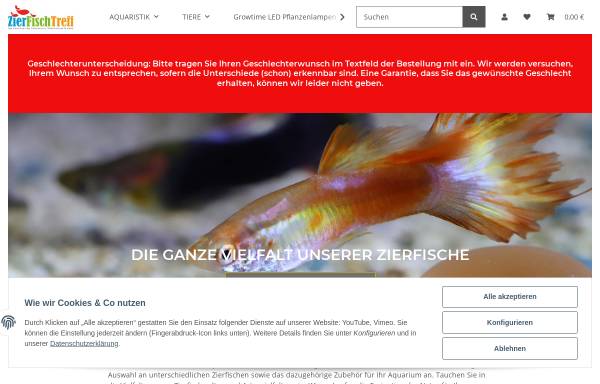 Vorschau von www.zierfischtreff.de, Zierfischtreff Pappenheim