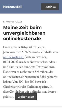Vorschau der mobilen Webseite netzausfall.de, Netzausfall.de