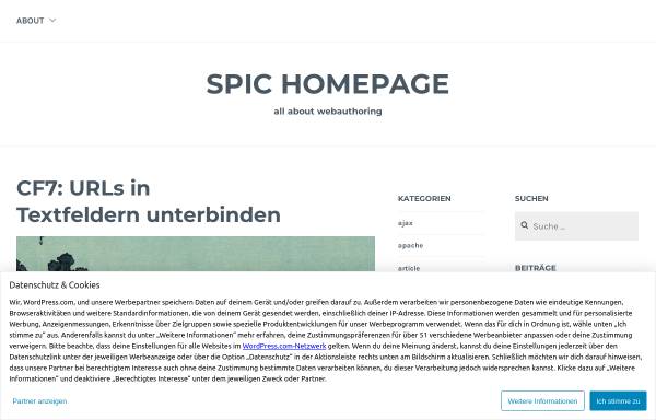Vorschau von spic.wordpress.com, Spic homepage