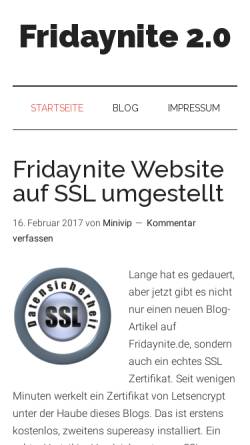 Vorschau der mobilen Webseite fridaynite.de, Fridaynite’s Blog