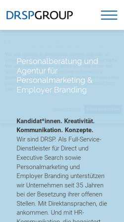 Vorschau der mobilen Webseite www.drsp-group.com, Dr. Schmidt & Partner Personalberatung GmbH
