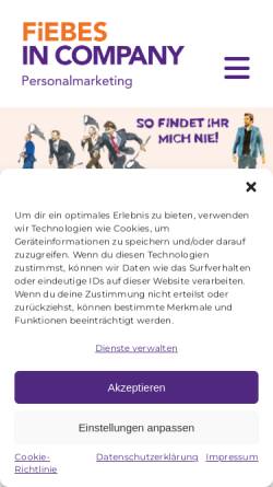 Vorschau der mobilen Webseite www.fiebes.de, FiEBES in Company Personalmarketing GmbH