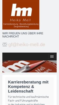 Vorschau der mobilen Webseite www.heiko-mell.de, Heiko Mell & Co GmbH