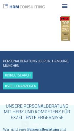 Vorschau der mobilen Webseite www.hrmconsulting.net, HRM Consulting GmbH