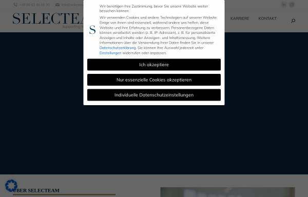 Vorschau von www.selecteam.de, Selecteam Gesellschaft für Personal- und Unternehmensberatung mbH