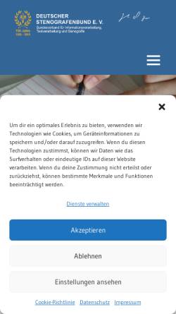 Vorschau der mobilen Webseite www.stenografenbund.de, DStB: Deutscher Stenografenbund e. V.