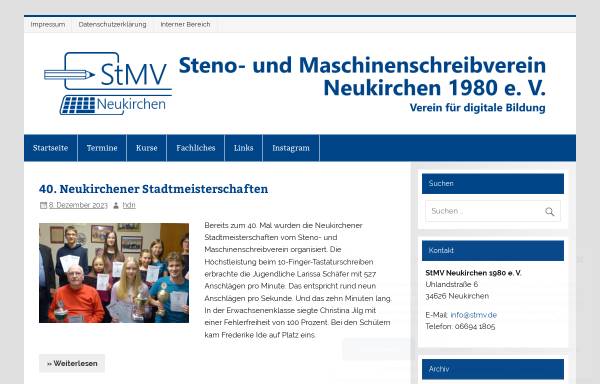 Vorschau von www.stmv.de, Steno- und Maschinenschreibverein Neukirchen
