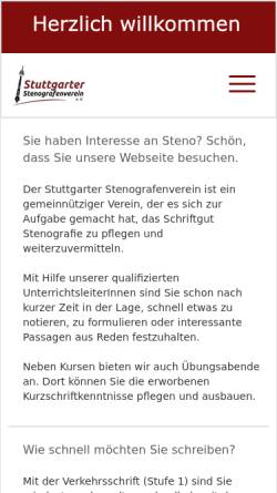 Vorschau der mobilen Webseite www.stuttgarter-stenografenverein.de, Stuttgarter Stenografenverein e. V.