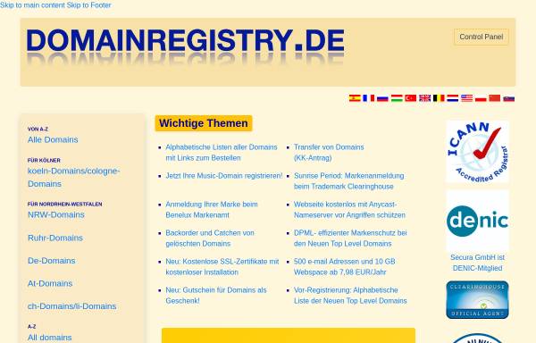 Vorschau von www.domainregistry.de, Domainregistry