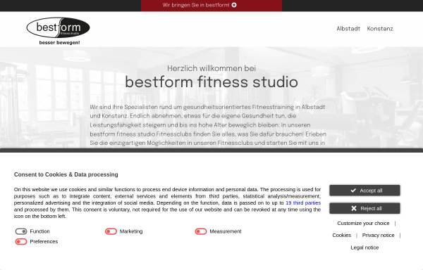 Vorschau von www.bestform-fitness.de, Bestform Fitness-Studio