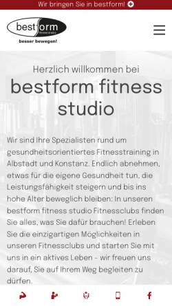 Vorschau der mobilen Webseite www.bestform-fitness.de, Bestform Fitness-Studio