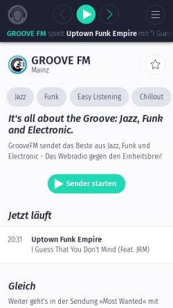 Vorschau der mobilen Webseite www.groovefm.de, GrooveFM
