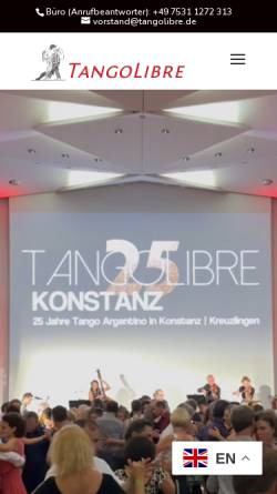 Vorschau der mobilen Webseite www.tangolibre.de, Tango Argentino Club Konstanz e.V.