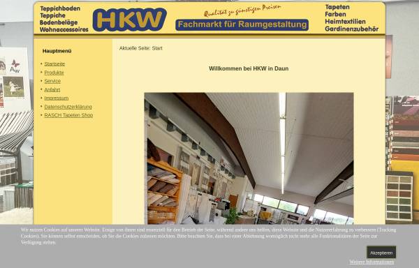 Vorschau von www.hkw-daun.de, HKW - Fachmarkt für Raumgestaltung