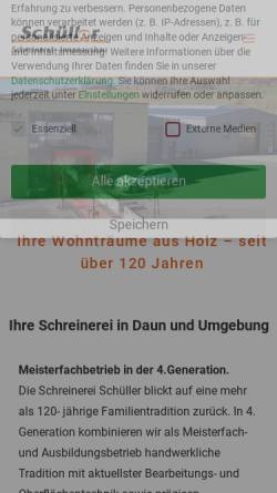 Vorschau der mobilen Webseite www.schreinerei-schueller.de, Schreinerei Schüller