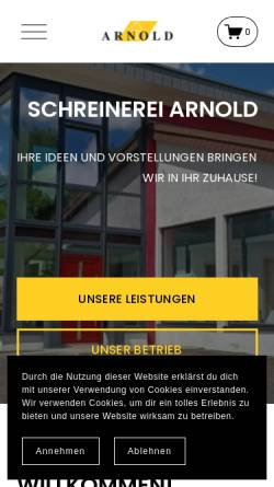 Vorschau der mobilen Webseite www.b-arnold.de, Schreinereit-Innenausbau B. Arnold