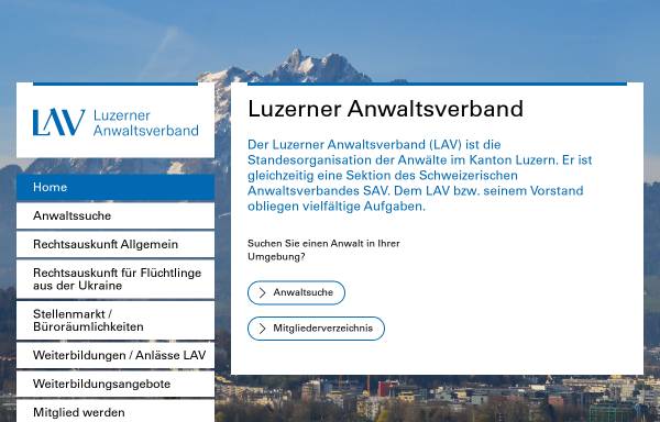 Vorschau von www.lav.ch, LAV - Anwaltsverband