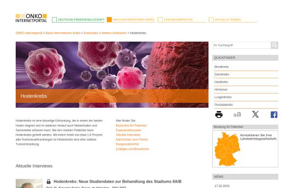 Vorschau von www.krebsgesellschaft.de, Hodenkrebs