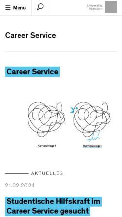 Vorschau der mobilen Webseite www.career-service.uni-konstanz.de, Career Service Konstanz