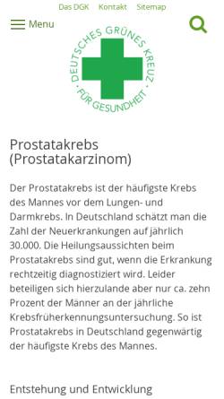 Vorschau der mobilen Webseite www.dgk.de, DGK: Prostatakrebs