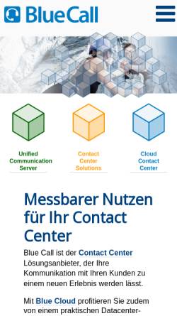 Vorschau der mobilen Webseite www.bluecall.ch, Blue Call GmbH