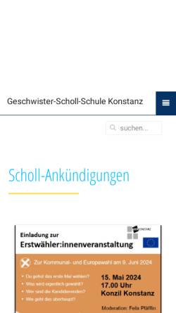 Vorschau der mobilen Webseite www.gss-kn.de, Geschwister-Scholl-Schule