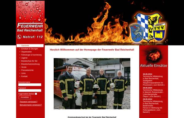 Vorschau von www.feuerwehr-bad-reichenhall.de, Freiwillige Feuerwehr Bad Reichenhall