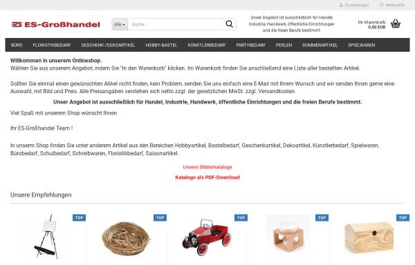 Vorschau von www.es-handel.de, ES-Großhandel
