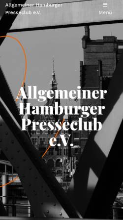 Vorschau der mobilen Webseite www.hamburger-presseclub.de, Allgemeiner Hamburger Presseclub e.V.