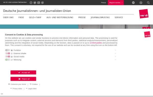 Vorschau von dju.verdi.de, Deutsche Journalistinnen- und Journalisten-Union (dju)