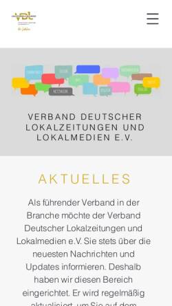 Vorschau der mobilen Webseite www.lokalpresse.de, Verband Deutscher Lokalzeitungen e.V.