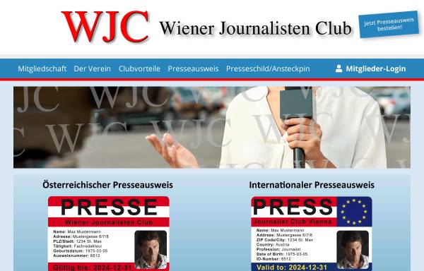 Vorschau von www.wjc.at, Wiener Journalisten Club