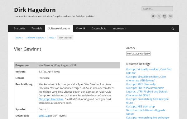Vorschau von www.dirk-hagedorn.de, Vier gewinnt - Dirk Hagedorn