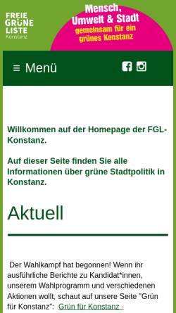 Vorschau der mobilen Webseite fgl-konstanz.de, Freie Grüne Liste Konstanz