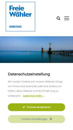 Vorschau der mobilen Webseite freie-waehler-konstanz.de, Freie Wählergemeinschaft