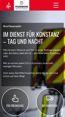 Vorschau der mobilen Webseite feuerwehr.konstanz.de, Freiwillige Feuerwehr Konstanz