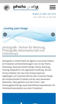 Vorschau der mobilen Webseite www.photografix.ch, Bildarchiv photografix